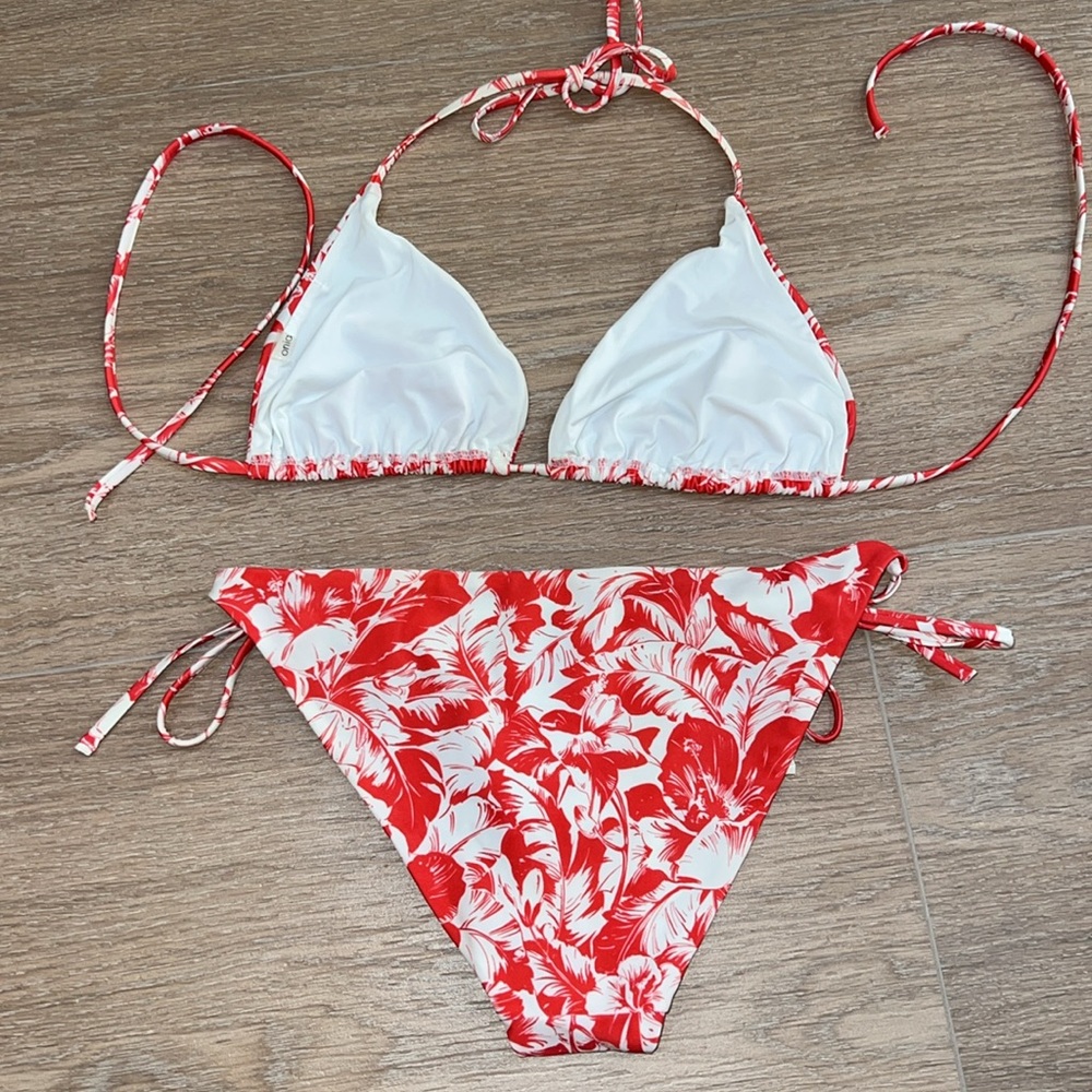 Onia Red and White Floral Bikini - Picture 3 of 5